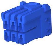 PLUG HOUSING, 6POS, PA 6.6, BLUE