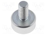 Magnet: permanent; neodymium; H: 4.5mm; 25N; Ø: 10mm; Ext.thread: M4 ELESA+GANTER