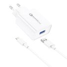 Foneng EU13 Wall Charger + USB to Lightning Cable, 3A (White), Foneng