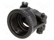 Cable hood and fastener; black; size 14S; zinc alloy; 97 AMPHENOL