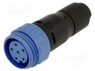 Connector: circular; plug; female; PIN: 6; w/o contacts; for cable BULGIN