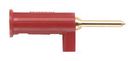 PIN TIP PLUG W/SAFETY SLEEVE, RED
