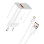 Fast charger Foneng 1x USB QC3.0 EU46 18W + USB Lightning cable, Foneng
