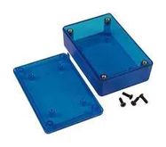 ENCLOSURE, MULTIPURPOSE, ABS, BLUE/CLEAR