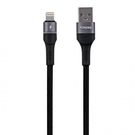 USB cable for Lightning Foneng X79, LED, braided, 3A, 1m (black), Foneng