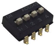 DIP SWITCH, 4POS, SPST, SLIDE