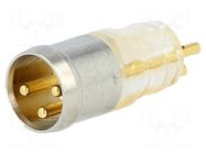 Connector: circular; male; PIN: 3; 3A; 60V; for molding,for cable CONEC