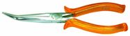 Snipe long nose pliers, 185 mm, oval-pointed, bent, BERNSTEINIT insulation