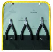 3-piece set of dissipative pliers in a wallet