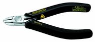 Side cutters, 125 mm, with slim rounded head, chrome-plated, dissipative black handguard