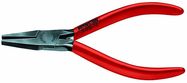 Flat nose pliers, 120 mm, short jaws, burnished, orange insulation