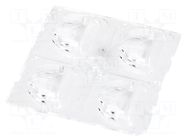 LED lens; square; transparent; H: 6mm; Body dim: 50x50mm LEDIL