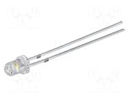 LED; white warm; 3mm; 10000÷12000mcd; 30°; Front: convex OPTOSUPPLY