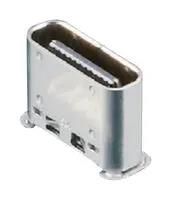 USB CONN, 3.1 TYPE C, RCPT, 24POS, SMT; USB Connector Type:USB Type C; USB Standard:USB 3.1; Gender:Receptacle; No. of Positions:24Ways; Connector Mounting:Surface Mount; Orientation:Right Angle; Contact Material:Copper Alloy; Contact Plating:Gold Plated 