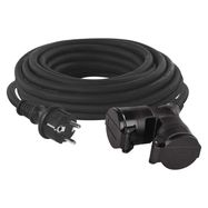 Extension Cord 15 m / 2 sockets / black / rubber / 230 V / 1.5 mm2, EMOS
