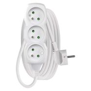 Extension Cord 3 m / 3 sockets / white / PVC / 1.5 mm2, EMOS