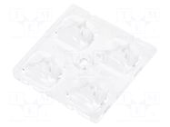LED lens; square; transparent; H: 7.1mm; Body dim: 50x50mm LEDIL