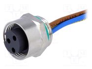 Socket; 7/8"; 0.5m; female; PIN: 3; straight; with leads; PVC; IP67 HARTING