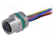 Connector: M12; socket; PIN: 8; female; straight; cables; 0.5m HARTING