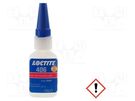 Cyanoacrylate adhesive; colourless; plastic container; 10s; 20g LOCTITE