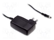 Power supply: switched-mode; mains,plug; 24VDC; 2.5A; 60W; Plug: EU MEAN WELL