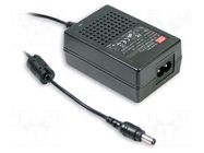 Power supply: switching; 12VDC; 3A; Out: 5,5/2,1; 36W; 80÷264VAC MEAN WELL