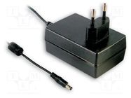 Power supply: switched-mode; mains,plug; 12VDC; 1.5A; 18W; Plug: EU MEAN WELL