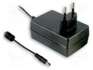 Power supply: switched-mode; mains,plug; 15VDC; 1.66A; 25W; 86% MEAN WELL