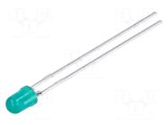 LED; green; 3mm; 1mcd; 60°; Front: convex; 1.5÷2.7VDC; No.of term: 2 BROADCOM (AVAGO)