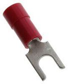 TERMINAL, FORK TONGUE, #8, 18AWG, RED