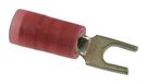 TERMINAL, FORK TONGUE, #4, 18AWG, RED