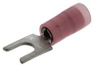 TERMINAL, FORK TONGUE, #6, 18AWG, RED