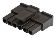 CONNECTOR HOUSING, RCPT, 6POS, 3MM