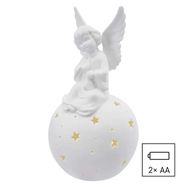 LED ceramic angel, 29 cm, 2x AA, indoor, warm white, EMOS