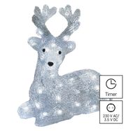 LED Christmas deer, 27 cm, outdoor and indoor, cool white, timer, EMOS