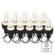 LED light chain – 10x clear party bulbs, 4.5 m, outdoor and indoor, cool white, EMOS