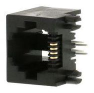 MOD CONN, R/A JACK, 6P4C, 1PORT, TH