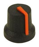 SOFT TOUCH KNOB, RUBBER, BLK/ORG, 16.2MM