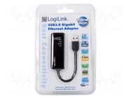 USB to Ethernet adapter; USB 3.0; RJ45 socket,USB A plug LOGILINK