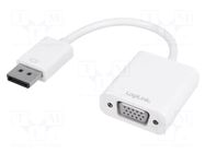 Converter; D-Sub 15pin HD socket,DisplayPort plug; HDCP; white LOGILINK