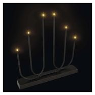 LED candlestick, metal, black, 40 cm, 2x AA, indoor, warm white, EMOS