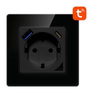Smart WiFi Wall Socket Avatto N-WOT10-USB-B TUYA USB USB-C (black), Avatto