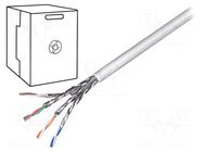 Wire; S/FTP; 4x2x27AWG; 6; stranded; CCA; Insulation: PVC; grey; 305m GOOBAY