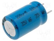 Capacitor: electrolytic; low ESR; THT; 220uF; 35VDC; Ø10x16mm; ±20% VISHAY