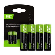 Green Cell Rechargeable Batteries Sticks 4x AA HR6 2000 mAh, Green Cell