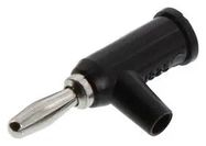 Banana Plug with Safety Collar, 15A, Solderless, Set Screw, Black - Bulk Package