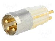 Connector: circular; male; PIN: 4; 3A; 30V; for molding,for cable CONEC