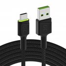 Cable USB - USB-C Green Cell GC Ray, 120cm, green LED, with Ultra Charge, QC 3.0, Green Cell