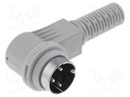 Plug; DIN; male; PIN: 3; Layout: 180°; angled 90°; for cable HIRSCHMANN