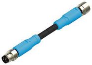 SENSOR CORD, 4P M8 PLUG-M8 RCPT, 16.4'